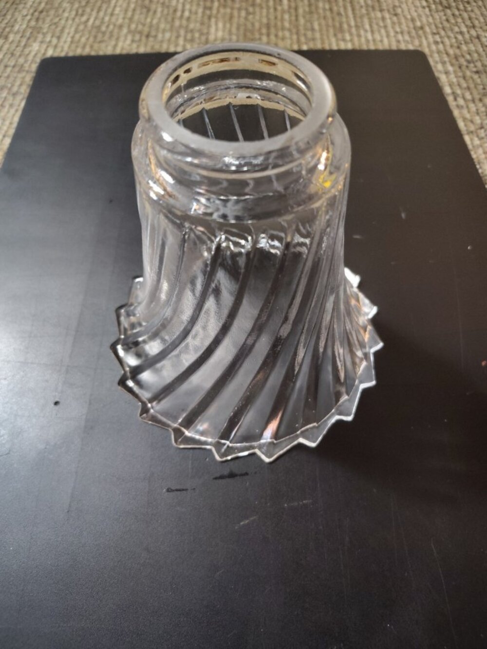 Vintage Clear Cut Glass Fan / Light Shade Craftmade